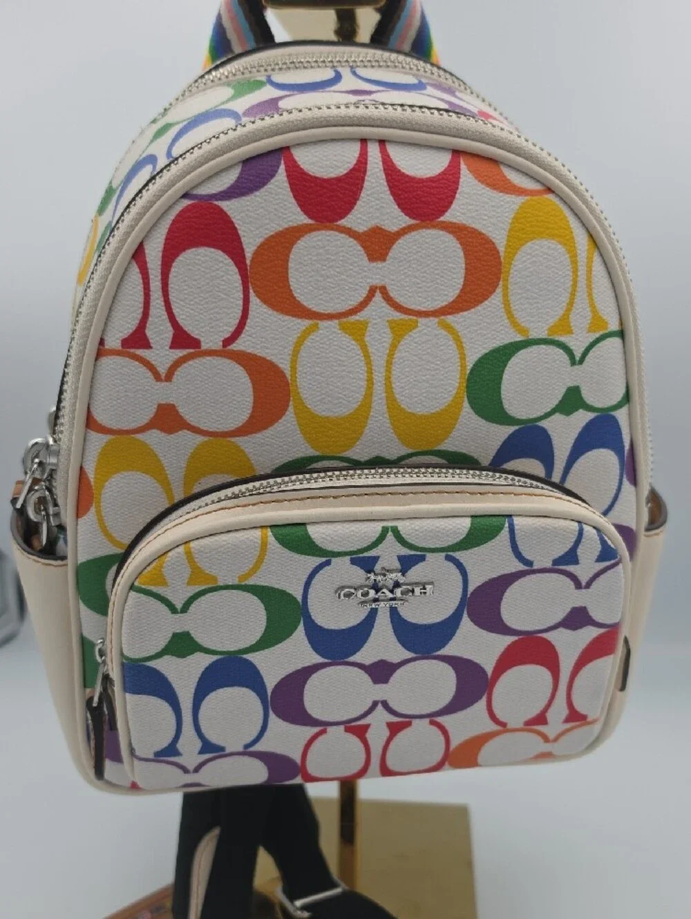 Coach Pride White Rainbow Signature Mono Mini Backpack (NWOT)✨️🌈✨️